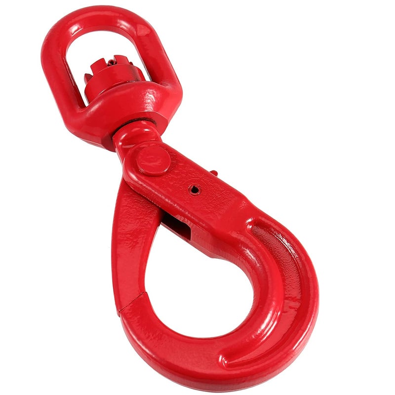 PINGEUI 3/8 Inch Swivel Self-Locking Hook, Grade 80 Forged Alloy Steel Self Locking Eye Hook, 3.15 Tons/6,945 lbs Working Load Limit - Image 5